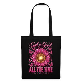 Dieu est bon tout le temps Tournesol chrétien - Sac en tissu - noir - Devant