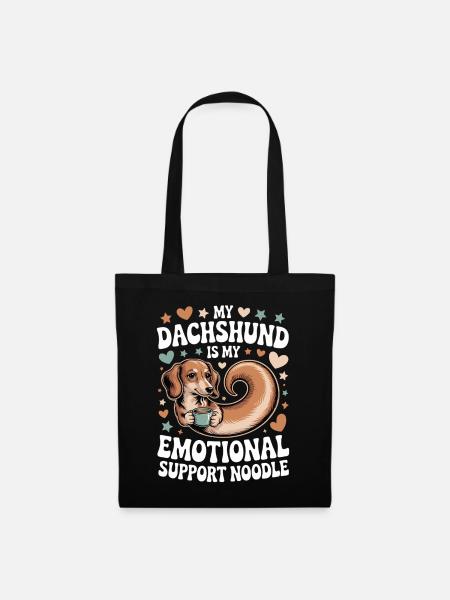 Emotional Support Dackel - Stoffbeutel - Schwarz