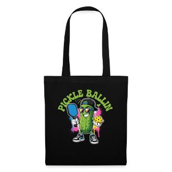 Joueur de pickleball Pickle Ballin - Sac en tissu - noir - Devant