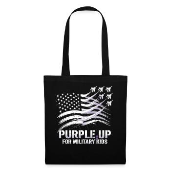 Violet pour les enfants militaires - Sac en tissu - noir - Devant