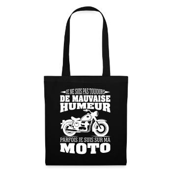 Moto Motard Cadeau Humour Personnalisé - Sac en tissu - noir - Devant