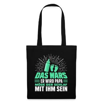 Das Wars Er wird Papa - Stoffbeutel - Schwarz - Vorne