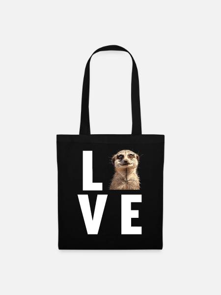 Meerkat Erdmännchen - Stoffbeutel - Schwarz