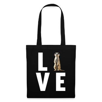 Meerkat Erdmännchen - Stoffbeutel - Schwarz - Vorne