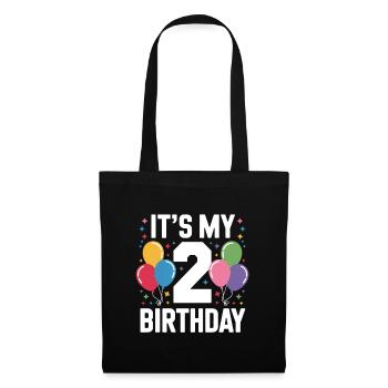 2ème anniversaire - Sac en tissu - noir - Devant