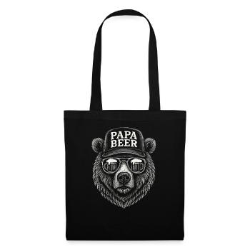 Papa Beer Father Bear Beer Humor Gift Idea - Tote Bag - black - Front