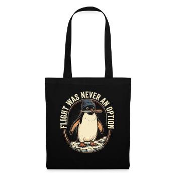Penguin mit Messer – Eiswitz - Stoffbeutel - Schwarz - Vorne