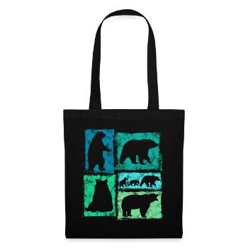 Bear Retro Graphic Vintage Animal Print - Sac en tissu - noir - Devant