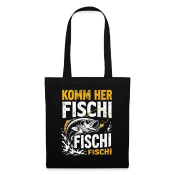Komm Her Fisch Fisch Fisch - Stoffbeutel - Schwarz - Vorne