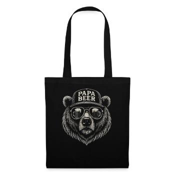 Papa Beer Father Bear Beer Humor Gift Idea - Tote Bag - black - Front
