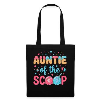 Auntie Of The Scoop Tante Babyparty Eis Design - Stoffbeutel - Schwarz - Vorne
