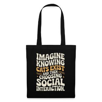 Chat : imaginez savoir que les chats existent Maman de chats - Sac en tissu - noir - Devant