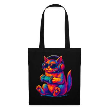 Neon Gaming Chat Gaming Gamer - Sac en tissu - noir - Devant