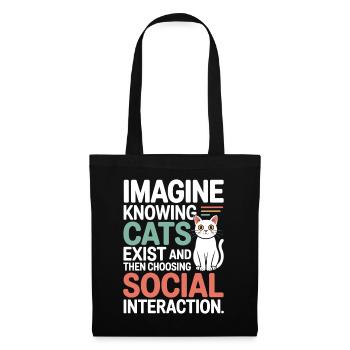 Chat : imaginez savoir que les chats existent Maman de chats - Sac en tissu - noir - Devant