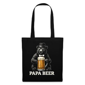 Papa Beer Father Bear Beer Humor Gift Idea - Tote Bag - black - Front