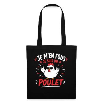 Poulet Rebelle: Je m'en fous - Sac en tissu - noir - Devant