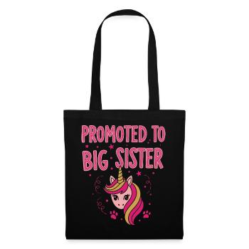 Promue au poste de révélation du sexe de la grande sœur lors de la baby shower - Sac en tissu - noir - Devant
