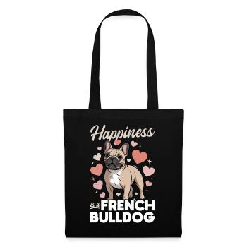Bouledogue français Race de chien Frenchie - Sac en tissu - noir - Devant