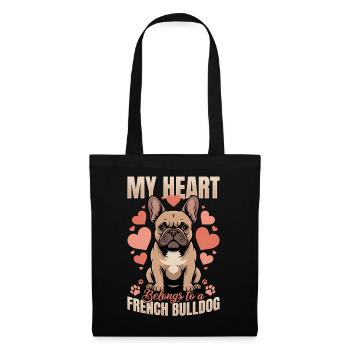 Bouledogue français Race de chien Frenchie - Sac en tissu - noir - Devant