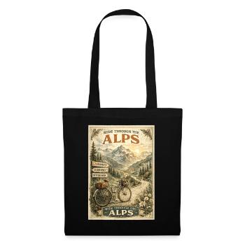Cycling Through The Swiss Alps Vintage Travel - Tote Bag - black - Front