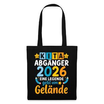 Kita Abgänger 2026 Eine Legende Geht Vom Gelände  - Stoffbeutel - Schwarz - Vorne