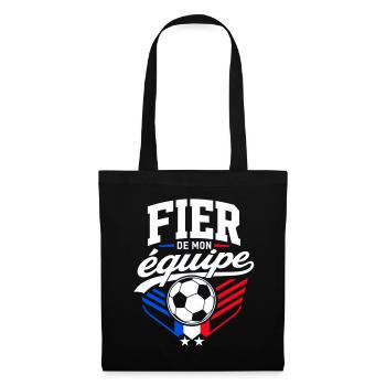 Fier de mon Équipe - Supporter Football France - Sac en tissu - noir - Devant
