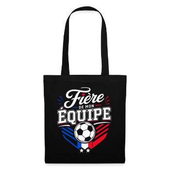 Fière de mon Équipe - Supportrice Football France - Sac en tissu - noir - Devant