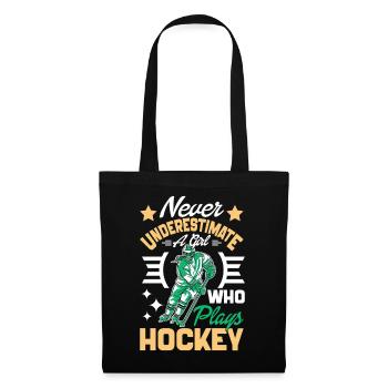 Aunt plays hockey Never underestimate - Tote Bag - black - Front