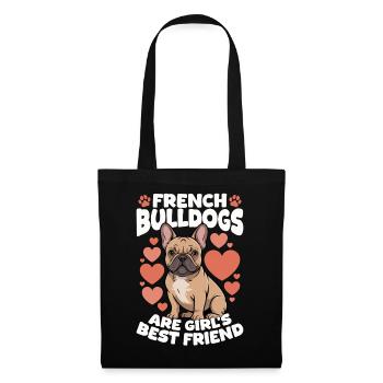 Bouledogue français Race de chien Frenchie - Sac en tissu - noir - Devant