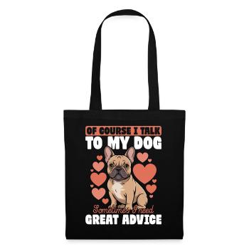 Bouledogue français Race de chien Frenchie - Sac en tissu - noir - Devant