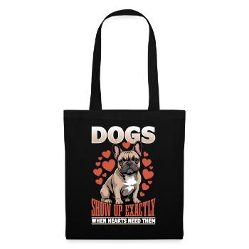 Bouledogue français Race de chien Frenchie - Sac en tissu - noir - Devant