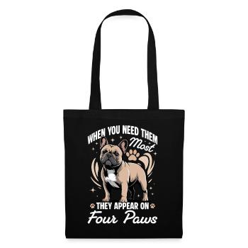 Bouledogue français Race de chien Frenchie - Sac en tissu - noir - Devant