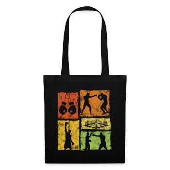 Boxen Retro-Stil Grafik Für Boxprofis - Stoffbeutel - Schwarz - Vorne