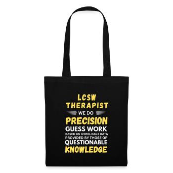 LCSW Therapist Precision Guess Work Funny Social - Tote Bag - black - Front