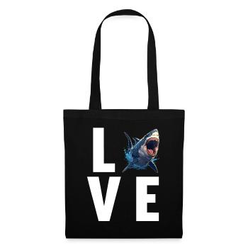 Grand requin blanc Grand requin blanc - Sac en tissu - noir - Devant