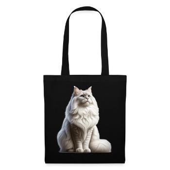 Chat angora turc - Sac en tissu - noir - Devant