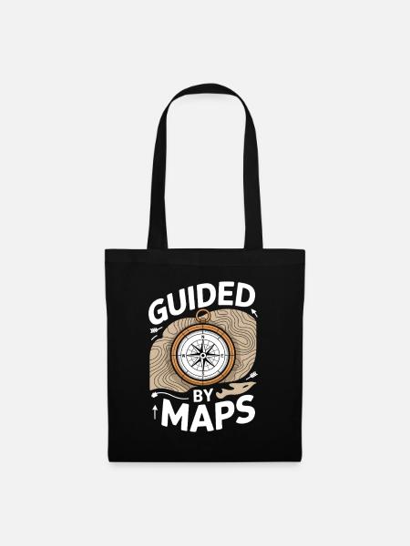 Guided By Maps Topografische Karte - Stoffbeutel - Schwarz