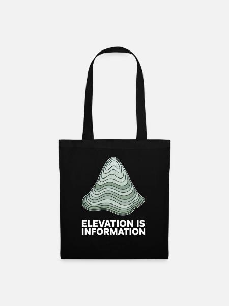 Elevation Is Information Topografische - Stoffbeutel - Schwarz