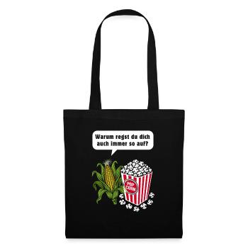 Mais & Popcorn Wortwitz - Stoffbeutel - Schwarz - Vorne
