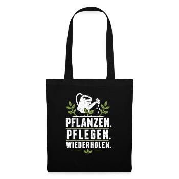 Pflanzen Pflegen Garten Shirt - Stoffbeutel - Schwarz - Vorne