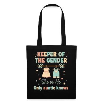 Gender Reveal Keeper Of The Gender Auntie Knows - Tote Bag - black - Front
