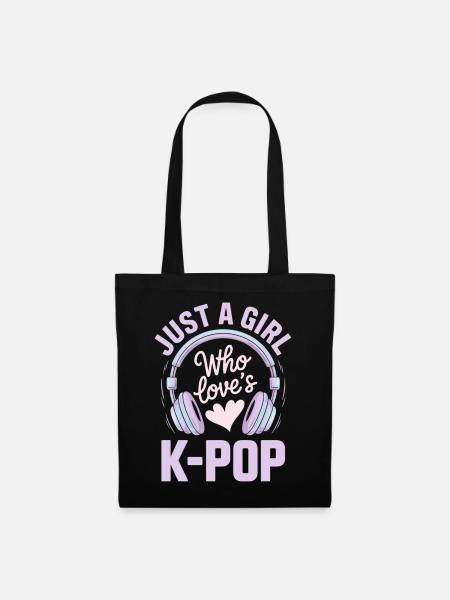 K Pop - Stoffbeutel - Schwarz