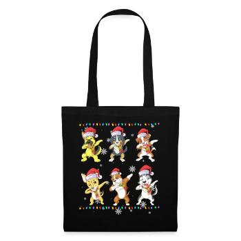 Dabbing Christmas Dogs Funny Holiday Puppy Gift - Tote Bag - black - Front
