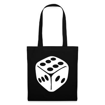 Glyphe monochrome des dés - Sac en tissu - noir - Devant