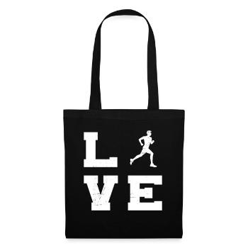 Geschenkidee für einen Running mit Running - Stoffbeutel - Schwarz - Vorne
