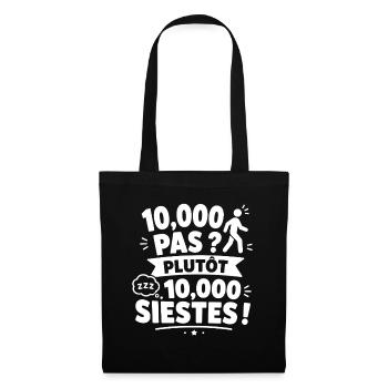 Plutôt 10 000 Siestes - Sac en tissu - noir - Devant