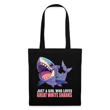 Grand requin blanc Grand requin blanc - Sac en tissu - noir - Devant