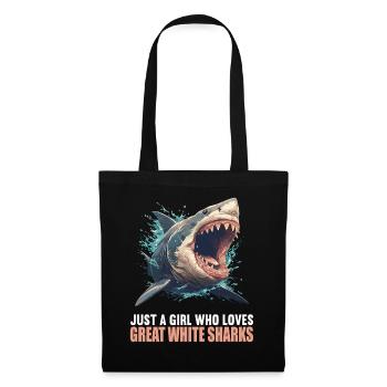 Grand requin blanc Grand requin blanc - Sac en tissu - noir - Devant