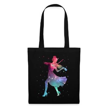 Violin Violinist Space Ladies Girl Violin - Tote Bag - black - Front