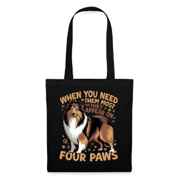 Shetland Sheepdog Sheltie Dog Breed - Stoffbeutel - Schwarz - Vorne